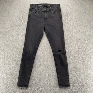 Adriano Goldschmied Skinny Jeans Womens 25 Black Farrah High Rise Stretch Denim